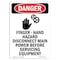 Signmission Safety Sign, OSHA Danger, 10" Height, Aluminum, Hand Hazard, Portrait OS-DS-A-710-V-1657 - alternate 1